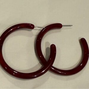 Chic Burgundy Hoop Earrings